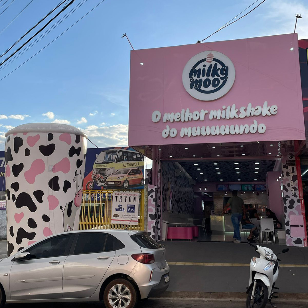 Fachada Milk MOO Morada do Sol - - Logomarca Comunicação Visual